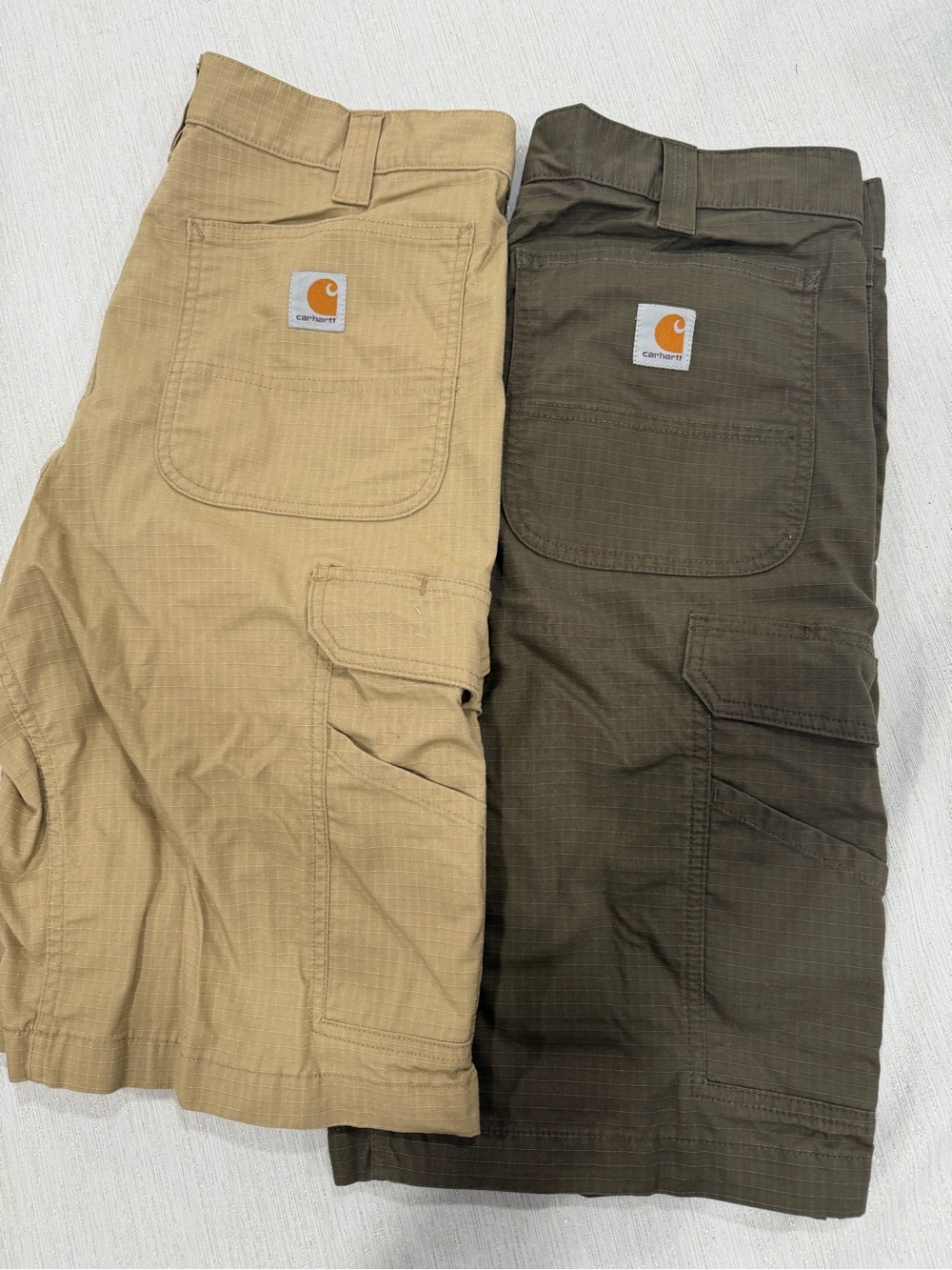 Carhartt Men's Cargo Shorts in Tan and Olive Drab
